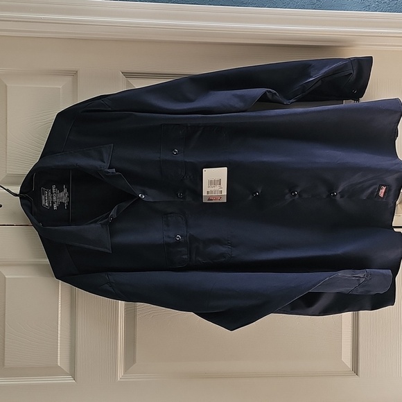 NWT Men's Dickies Temp Control Essential Long Sleeved Work Shirt 3XL Navy Blue - Picture 11 of 11